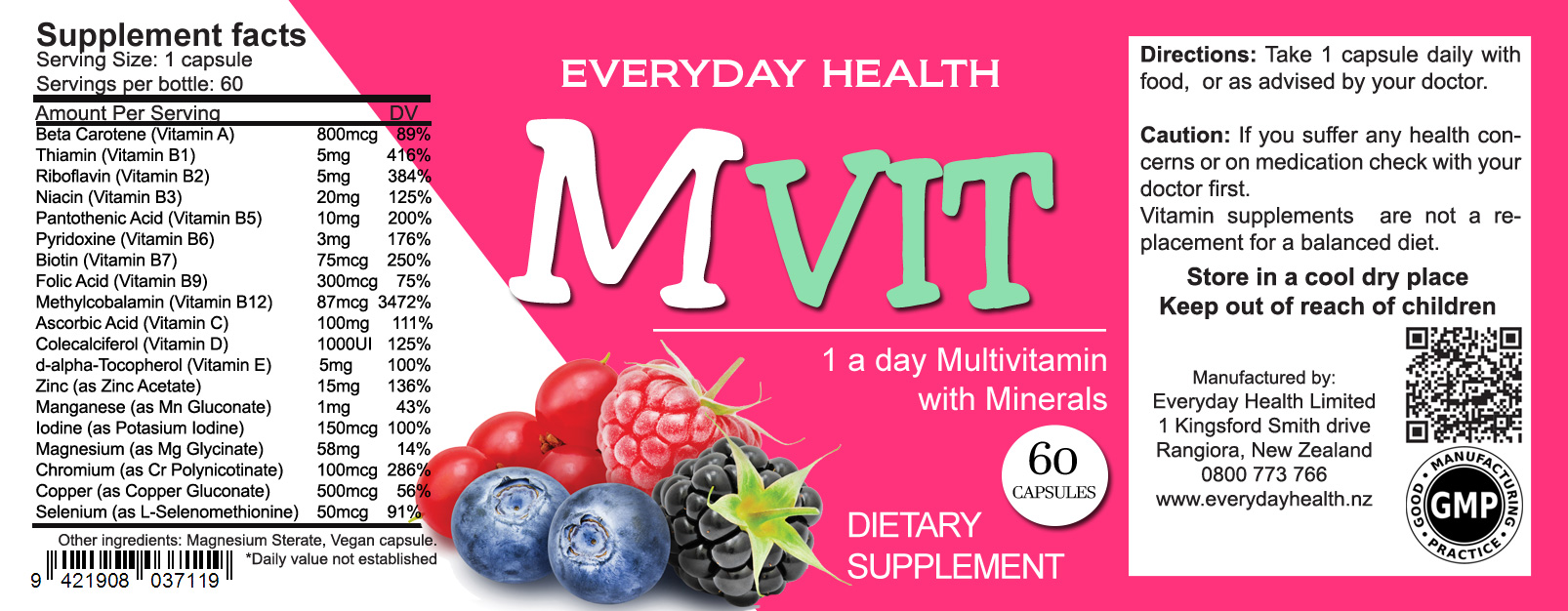 Mvit – 60 Capsules – Multivitamin - Image 2